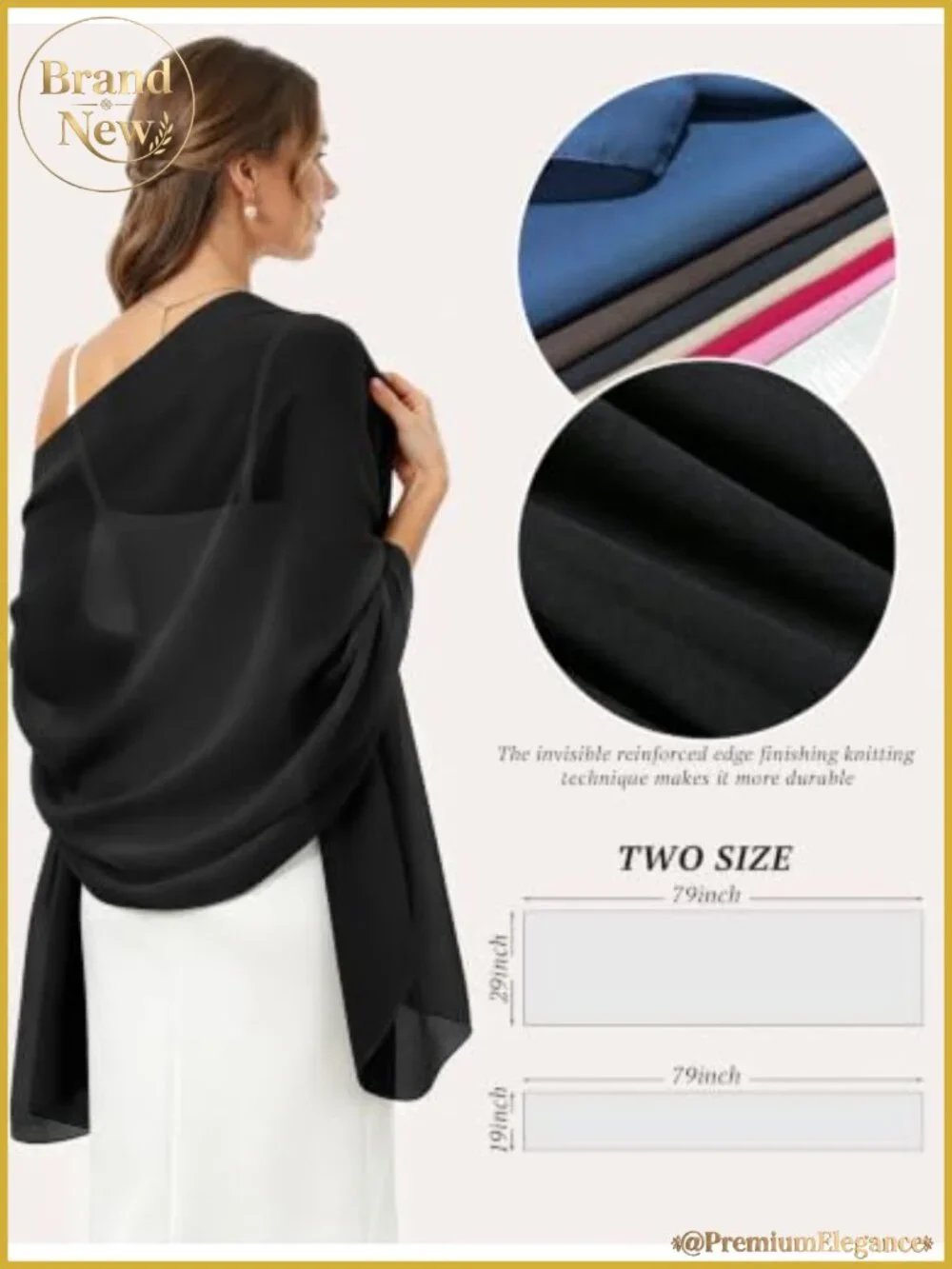 Sheer Chiffon Shawl Wrap Women Formal Evening Dress Scarf